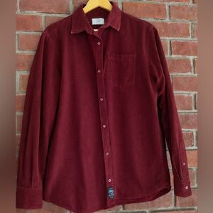 Jack & Jones Burgundy Corduroy Button Up Shirt XL Mens Soft Cord Overshirt